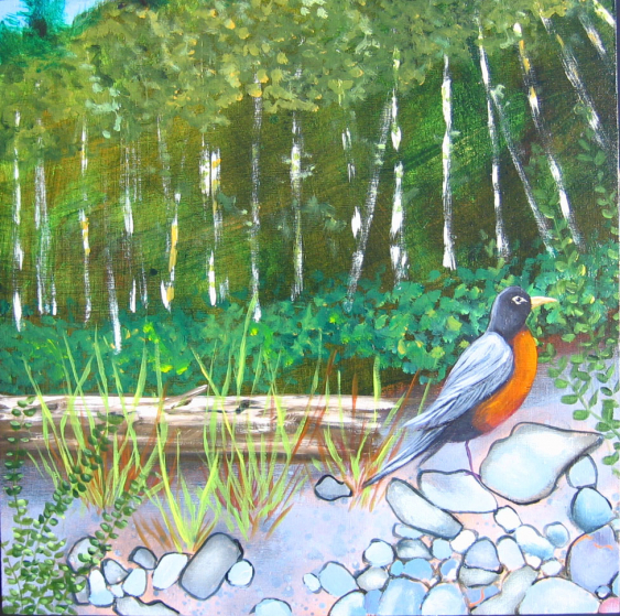 Up the Creek - detail (robin)
