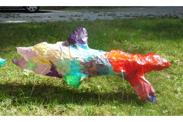 A very colourful salmon lantern